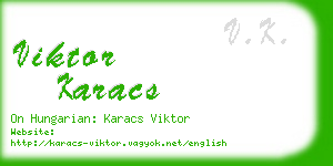 viktor karacs business card